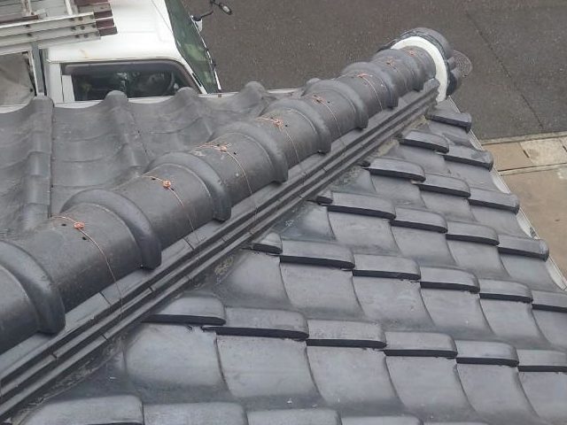 加古川市で隅棟漆喰補修